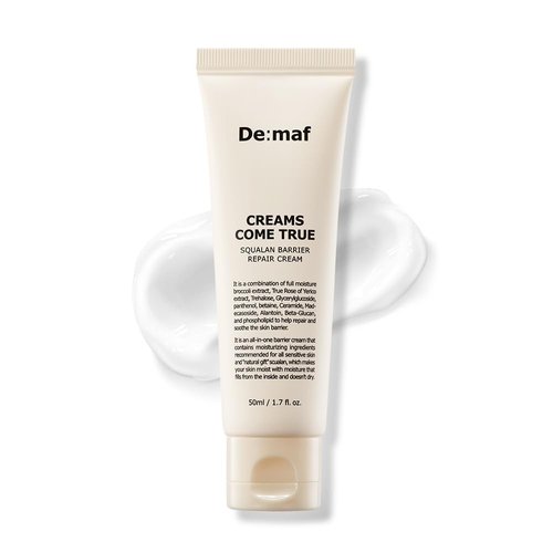 Creams Come True Squalane Barrier Repair Cream | Korean Face Moisturizer with Squalane Oil, Ceramides & Panthenol | K Beauty Skincare for Glass Skin (1.7 fl oz)