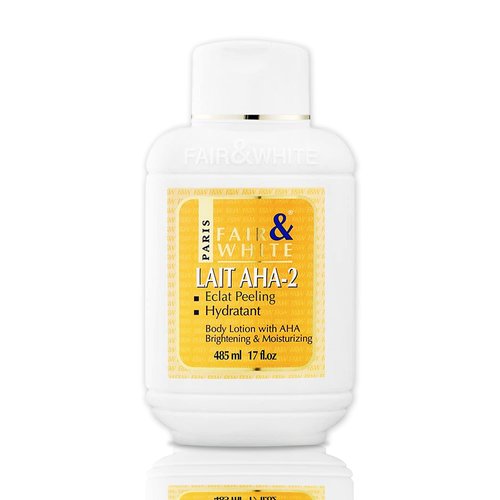 Fair & White Original, AHA Body Lotion – 17.6fl oz / 500ml – Skin Brightening Cream, Lactic Acid Moisturizing Lotion, Even Skin Tone, Helps to Remove Dark Spots