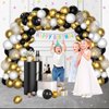 Gold and Black Balloons, 50 PCS 12 Inch Gold Confetti Latex Balloon for Girls Birthday Graduation Anniversary Wedding Party Decorations