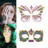 Mardi Gras Face Tattoos Mardi Gras Temporary Tattoos Mardi Gras Face Stickers Fat Tuesday Masquerade Party Carnival Temp Tattoos Party Supplies