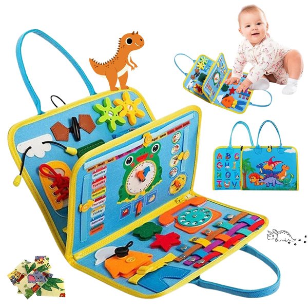 JEVASO KID'S Busy Board for Toddlers, Montessori Busy Board for 1 2 3 4 5 Year Old, Sensory Board Travel Toys Gift for Baby, Activity Board Educational Learning Activities Fine Motor Skills Toys.