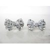 Generic Two small tiny sparkle silver bow crystal hair pin clip barrettes fine hair
