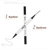 2PCS Waterproof 3D Eyebrow Pen, Dual-Ended Microblading Tattoo Pencil with 4 Fork Tip, Long-Lasting Eyebrow Tint for Natural-Looking Brows (2pcs-05 Black)