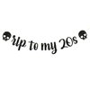 RIP to My 20s Banner, Happy 30th Birthday Banner Decor, Rip Twenties Party Supplies, Glittery Black
