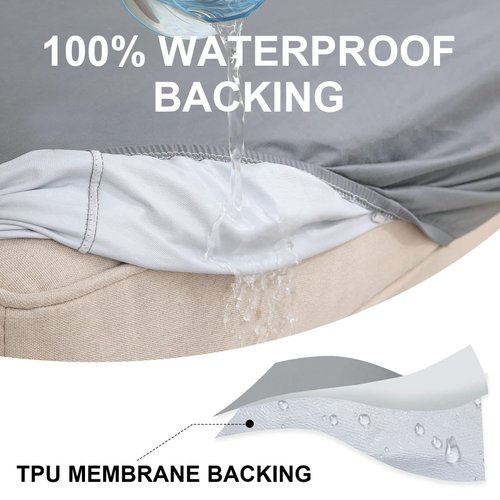 hyha Waterproof Couch Cushion Covers, Magic Sofa Covers Washable, Stretch Sofa Seat Cushion Slipcovers, Waterproof Couch Covers for Sofa Pets with Elastic Bottom (Small, Grey)