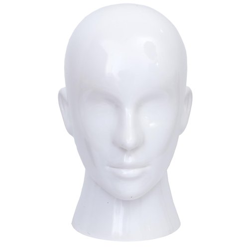 Male Mannequin Head White Professional Mannequin Head PVC Mannequin Head Display for Glasses,Hat,Game Console,Wigs,Headphone (Bright white)