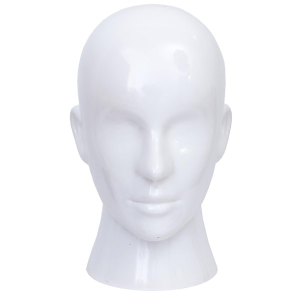 Male Mannequin Head White Professional Mannequin Head PVC Mannequin Head Display for Glasses,Hat,Game Console,Wigs,Headphone (Bright white)
