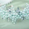 BERYUAN Pearls Rhinestone Wedding Headband Mint GreenTeardrop Rhinestone Pearls Wedding Hair Accessories Princess Bridal Headband Pearls Wedding Headpiece for Brides Bridesmaid Girls (mint green)