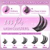 Fluffy Lash Clusters 8-16mm Thick Cluster Eyelash Extensions 143 PCS D Curl Volume Lash Clusters Wide Band Individual Lashes False Eyelashes DIY at Home Beginner Friendly, by Anforlin