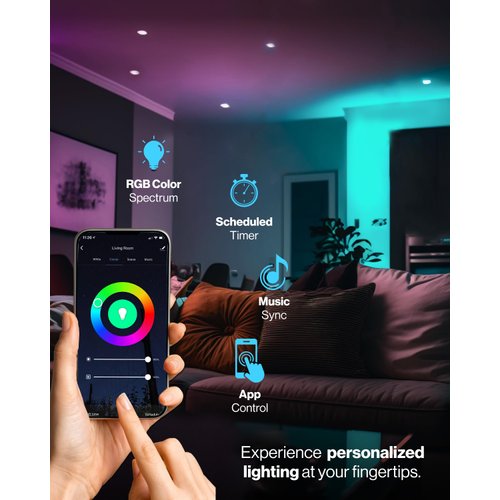 Sunco Lighting BR30 Alexa Smart Flood Light Bulbs Color Changing LED Recessed WiFi Bulb 8W, RGBCW, Dimmable, 650 Lumens, Compatible with Alexa & Google Assistant, E26 Base No Hub Required 6 Pack