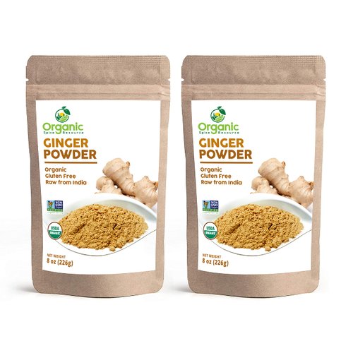 Organic Ginger Powder | 16 oz (Pack of 2) | USDA Organics and Non-GMO Verified Project Approved | Product of India | 100% Raw and Natural | Resealable Kraft Bag by SHOPOSR