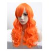 BERON Orange Wig Long Wavy Wig Orange Wig with Bangs for Women Orange Wig Long Curly Wig Orange Wig Synthetic Wig with Wig Cap