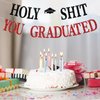 Congrats Grad 2024 Banner, You Did It Hanging Decorations, Glittery Class of 2024 Graduation Party Decorations Supplies(Red)