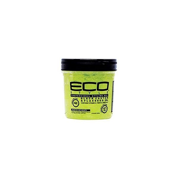 Eco Styling Gel Black Castor Flax Seed Oil Grey 004219 16oz