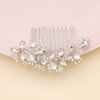 Bridal Wedding Crystal Hair Comb, Handmade White Rhinestone Hair Clips Bridal Headpiece Sparkly Crystal Hair Pin Side Combs Hair Accessorie for Women Girls