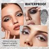 Silver Glitter Eyeshadow Magnetic Pan - Metallic Shimmer Eye shadow High Pigmented Fine Lightweight Particles Holographic Rave Face Sparkles, Vegan Cruelty-Free Beauty Product (Diamond Dazzle)