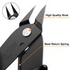 BOENFU Flush Cutters Precision Nippers Tool Sprue Cutter Jewelry Wire Cutters 5 Inch Small Wire Cutter for 3d Print, Plastic Models, Jewelry Making, Electronics, Black, 2-PCS