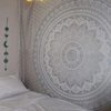 Popular Handicrafts Tapestry Wall Hanging Hippie Ombre Mandala Bohemian Hippy Metallic Shine Intricate Indian Tapestries Bedspread 54 x 82 Inches (140cm x 210cm) Silver