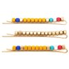 Rosemarie & Jubalee Women's Set of 3 Gold Tone With Yellow Blue Red Chunky Nugget Square Beads Hair Clip Barrette Bobby Pins