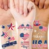 Whaline Independence day Temporary Tattoos 4th of July USA Theme Waterproof Tattoo Sticker American Flag Freedom Tattoo Decal Body Art Sticker for Patriotic Memorial Day Favors Face Arm Decor, 8 Sheet