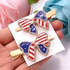 American Flag Hair Clips 4th of July Patriotic Hairpin for Women Rhinestone Heart Star Hair Barrettes Independence Day Hair Accessory Gifts