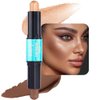 evpct 2in1 Face Shaping & Contouring Stick Cream Contour Concealer Bronzer Stick Makeup Kit for Beginner Face Highlighter Makeup Stick contorno maquillaje de maquillaje profesional,NEW Deep