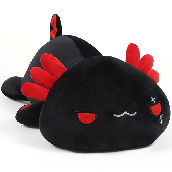 Sausudols Axolotl Plush Toy, Cute Black Axolotl Plush Pillow for Kids, 20’’ Kawaii Stuffed Animal Salamander Soft Plushies for Girls Girlfriend