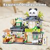 Yoxindax Panda Tea Shop Mini Street Scape Building Blocks, Panda Creative Building Toys for Girls 6-12, Gift Idea for Kids Adults (860PCS)