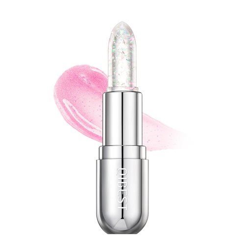 Jelly Color Changing Lipstick, Shimmer Glitter Lip Balm Lip Tinted Gloss, Hydrate & Plump Glimmer Natural Pink Magic Sparkle Glow PH Lipstick, Vegan & Cruelty Free, Christmas Gifts for Women - 02