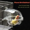 MUYG Bird Bath Box for Cage, Parrot Hanging Planet Bathtub No-Leakage Transparent Omnidirectional Observation Tub Shower Box Birds Cage Accessory for Canary Parrot Crested Cockatiel Lovebird