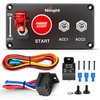 Nilight Ignition Switch Panel 12V 4 in 1 Rocker Switch with Engine Push Button Toggle Switches with Relay Wiring Harness LED for RV Truck Racing Car Boat Marine Trailer, 2 Years Warranty