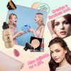 Mushroom Head Air Cushion CC Cream Foundation Set,Includes Full Coverage Foundation,Moisturizing BB Cream,Waterproof Loose Setting Powder,Black Petal Brush and Pink Makeup Sponge