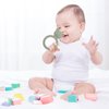 Dirbabi Silicone Baby Teether, Teething Toy Ring for Babies, Easy to Hold Design, BPA Free (Sand + Light Grey)