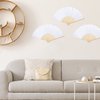 JOHOUSE White Paper Fans, 28PCS Handheld Folding Fans Foldable Bamboo Fans Japanese Chinese Style for Wedding DIY Crafting Wall Decoration Party Favors