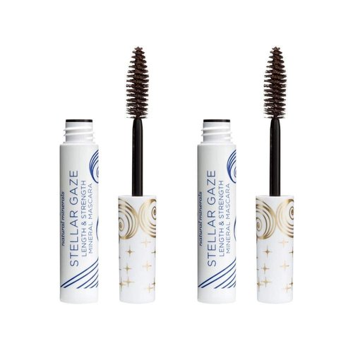 Pacifica Beauty Stellar Gaze Length & Strength Brown Mascara, For Volume and Length, Vitamin B + Coconut, Natural Lash Effect, Silicone, Sulfate + Paraben Free, Vegan and Cruelty Free, Pack of 2
