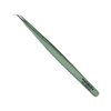 Tweezers for Eyelash Extension - Long 45° Angular Tip Tweezers - Hand Crafted Surgical Stainless Steel Precision Tweezers (Metallic light Green Powder Coated)