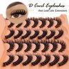 Natural Mink Lashes Fluffy D Curl False Eyelashes 6D Volume Cat Eye Lashes Wispy Faux Mink Eyelashes Curly Fake Lashes 14 Pairs Pack by Eefofnn