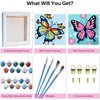nekpiahu 2 Framed Butterfly Paint by Numbers Kit for Kids - Kids Paint by Number Kits Age 5-8-12, Easy Acrylic Oil Paint by Number for Kids 8x8inch