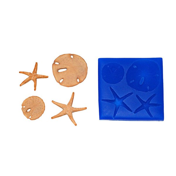 Sand Dollar & Starfish Set Silicone Mold SC146 b y First Impressions Molds