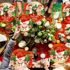 121pcs Christmas Party Plates and Napkins Table Decorations,Christmas Dinnerware Set Serves 24, Christmas Party Supplies for Kids and Adults