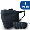 Washable & Reusable Cotton Facial Mask(Black-5 Mask) - Face Mask & Coverings(MADE IN KOREA)