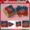 48Pcs Christmas Party Plates Napkins Christmas Gift Xmas Tableware Set Serves 24 Guests Red and Blue Christmas Party Supplies