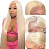 werkueen 613 Lace Front Wig Human Hair 13x6 Straight Blonde Wig Human Hair 613 HD Lace Frontal Wig 180% Density Blonde Lace Front Wigs Human Hair Pre Plucked With Baby Hair (26Inch)