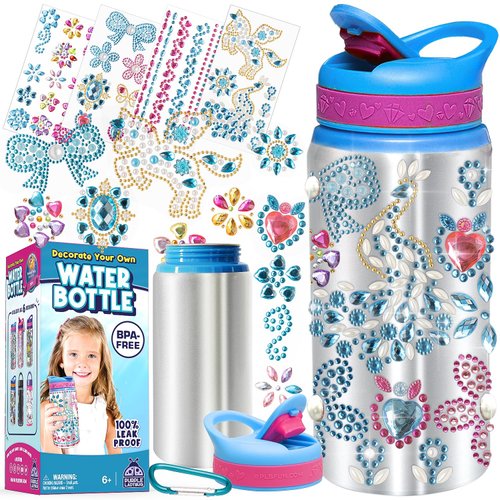 PURPLE LADYBUG Decorate Your Own Water Bottle for Girls - Great Gift for Girls, Fun DIY Crafts Activity, & Birthday Gifts Ideas - 6 Year Old Girl Birthday Gift, Girls Gifts Age 6-8