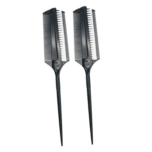 FOMIYES 2pcs Combs for Women Highlight Comb Hair Teasing Comb Professional Barber Comb Rat Tail Comb Hair Salon Comb Dye Brush Hair Color Brush Hair Dye Applicator Black Miss To Weave