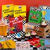 Tallew 24 Pcs Race Car Party Bags with Stickers Checkered Flag Party Favor Bags Treat Bag Racing Pit Crew Goody Gift Bags for Racing Car Party Supplies