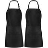 Utopia Kitchen 2 Pack Bib Apron, Adjustable with 2 Pockets, Water and Oil Resistant, Cooking Kitchen Chef Apron for Women Men