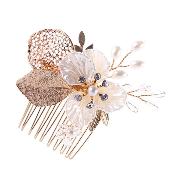 Ipetboom 1pc Wedding Hair Comb Rhinestone Hair Comb Gold Hair Comb Headwear for Women Bridal Comb Bridal Hair Comb Hair Combs for Women Crystal Headpiece Leaf Bride Accessories
