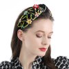 QIANXUAN Women Black Cloth Headband (Headbands-5) Solid Color Wide Headbands For Women Diamond Rhinestone Headbands For Women Top Knot Headband