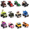 IAMGlobal 12 Mini Pull Back Cars Building Blocks Toy Set, Trucks Toy Vehicles Set Stem Toys, Party Supplies Gifts Party Favor for Kids, Goodie Bags, Birthday, Carnival Prizes